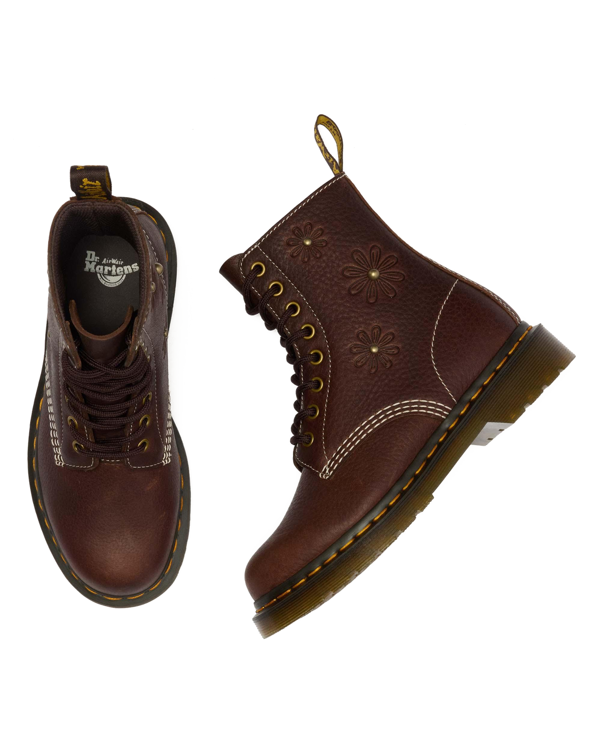1460 Pascal Flower Grizzly Leather Boots - view 3