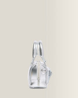 Mini Top Handle Bag Bag Silver Metallic Patent Lamper - view 3