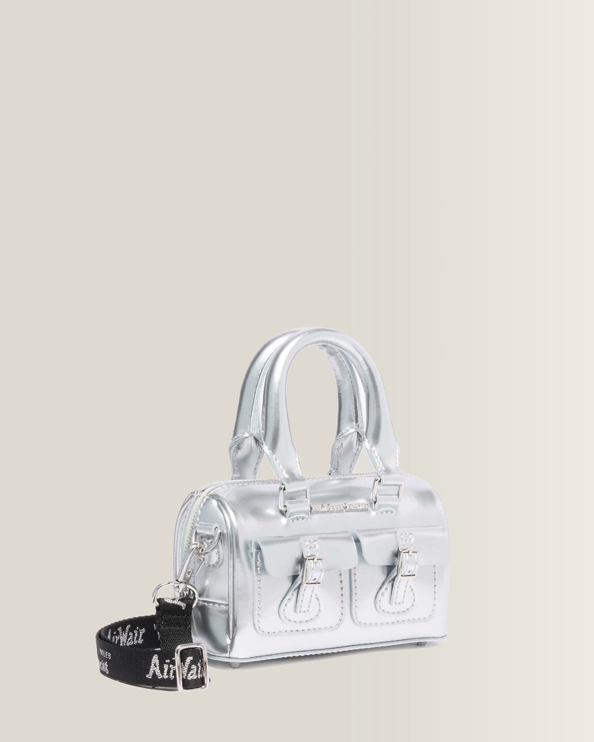 Mini Top Handle Bag Bag Silver Metallic Patent Lamper - view 5