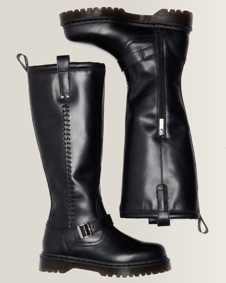 Anistone Knee High Orleans Leather Biker Boots - view 2