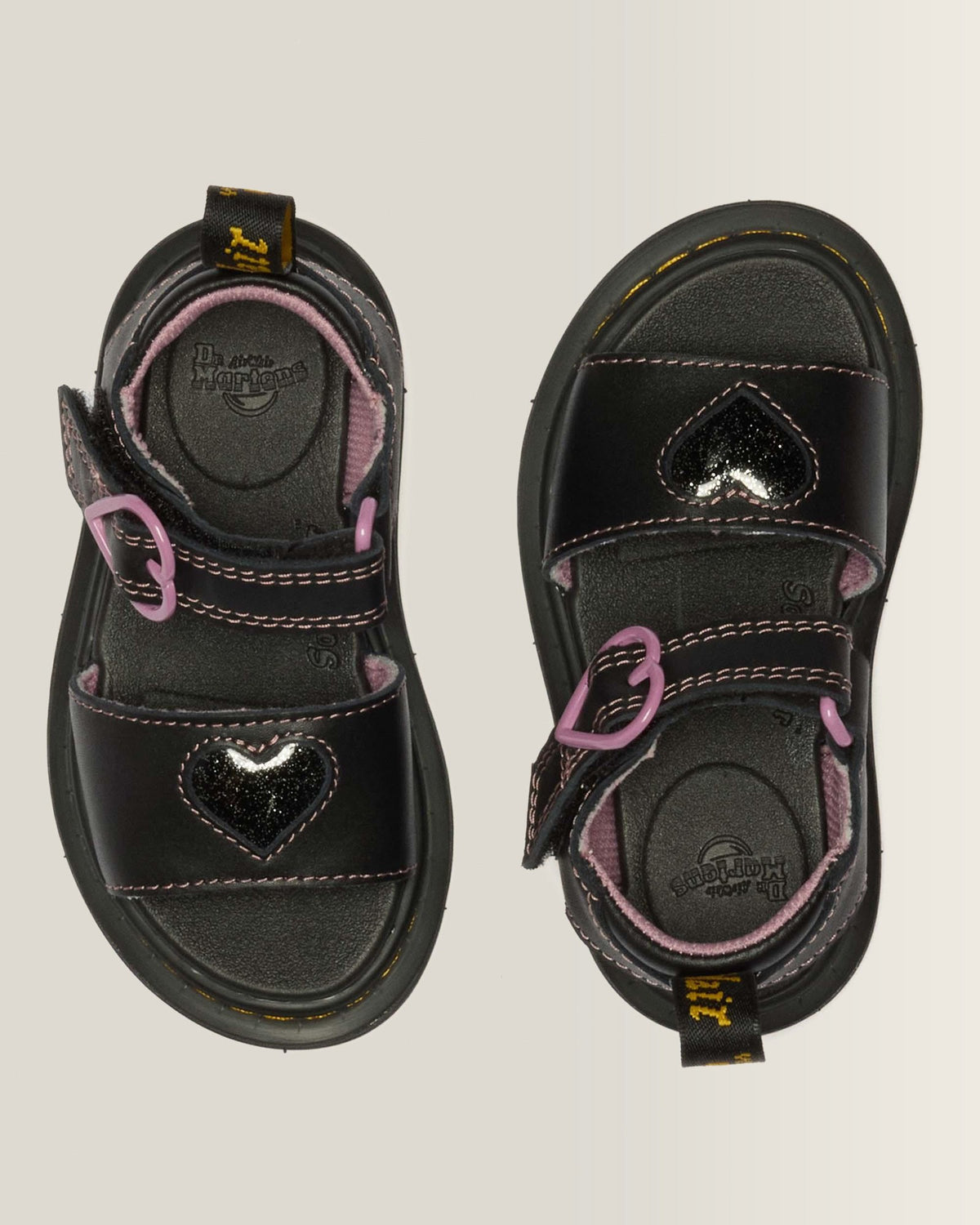 Toddler Marlowe II Glitter Heart Leather Strap Shoes - view 3