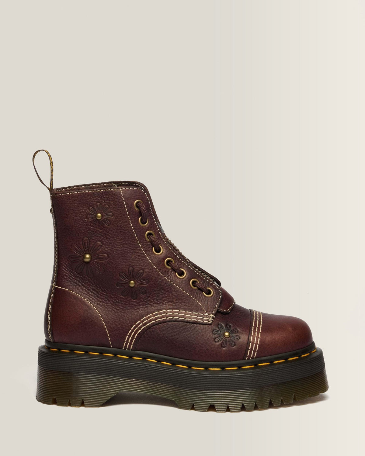 Sinclair Flower Grizzly Leather Platform Boots - view 1