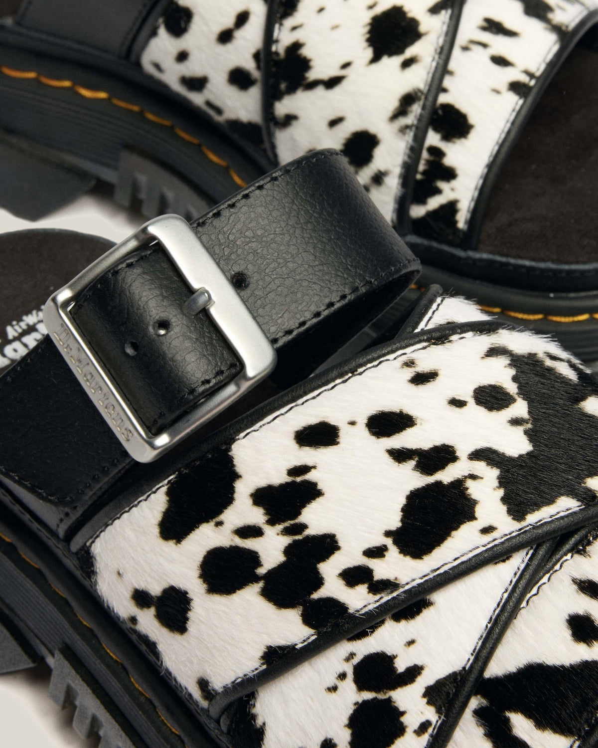 Mattison Slide Dalmatian Hair On Leather Sandals - view 2