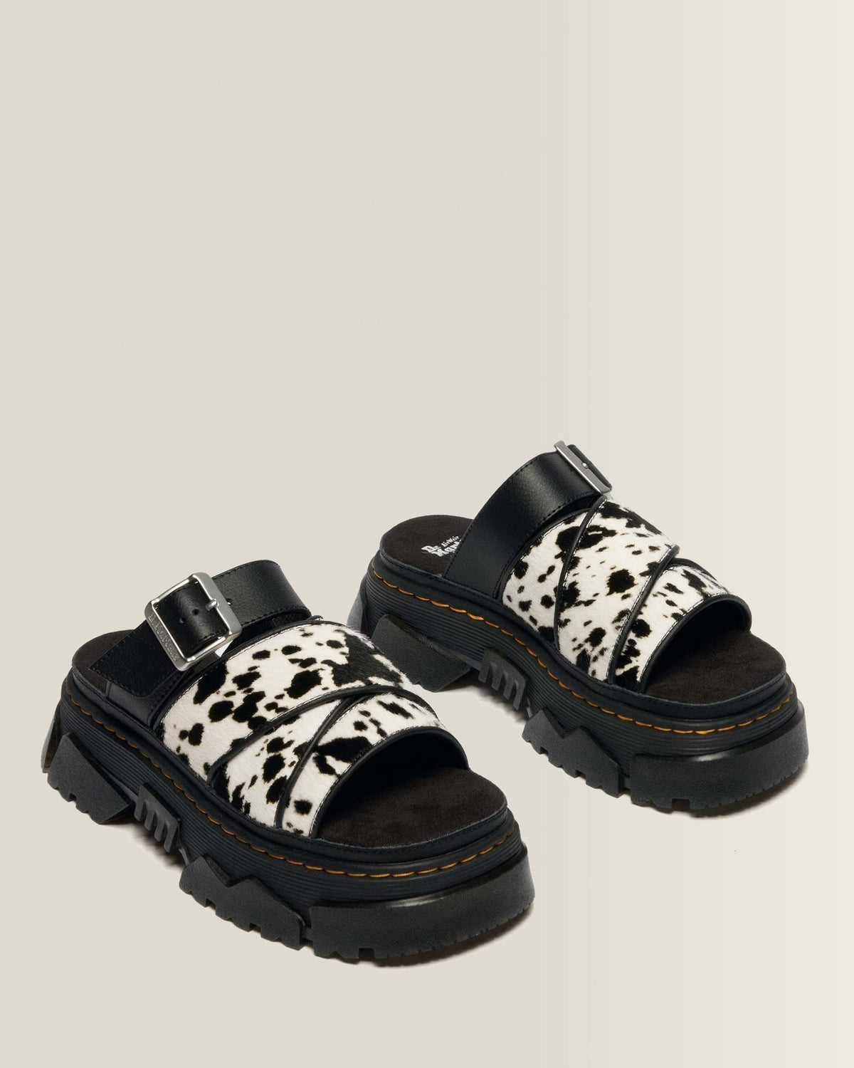 Mattison Slide Dalmatian Hair On Leather Sandals - view 4