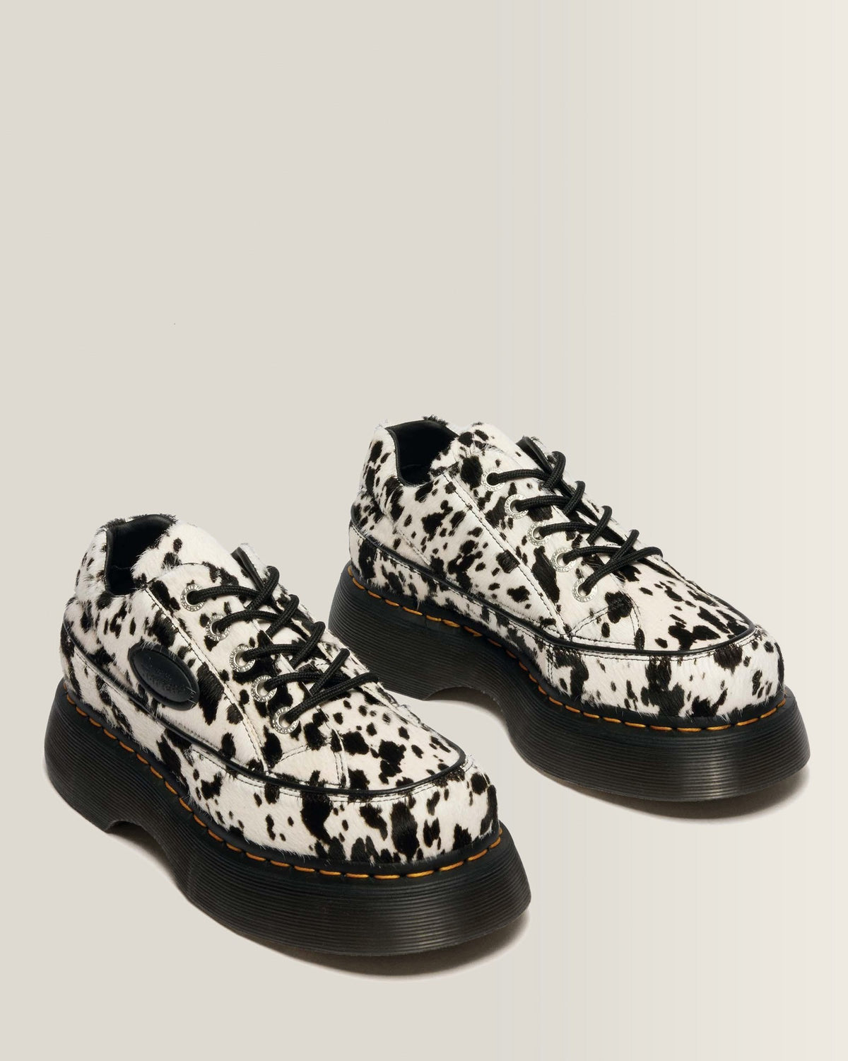 Buzz 5-Eye Dalmatian Hair On Leather Shoes - view 4
