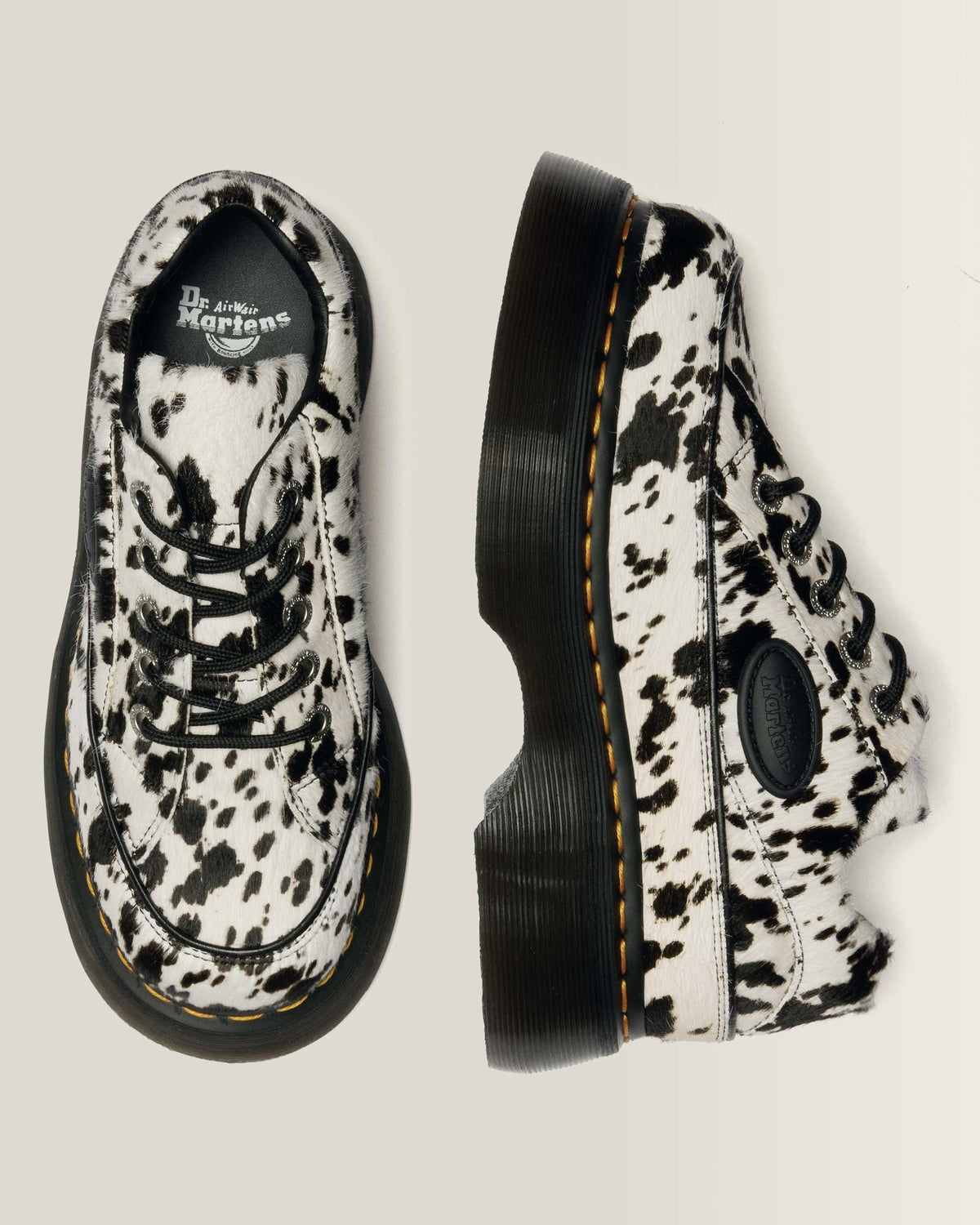 Buzz 5-Eye Dalmatian Hair On Leather Shoes - view 3