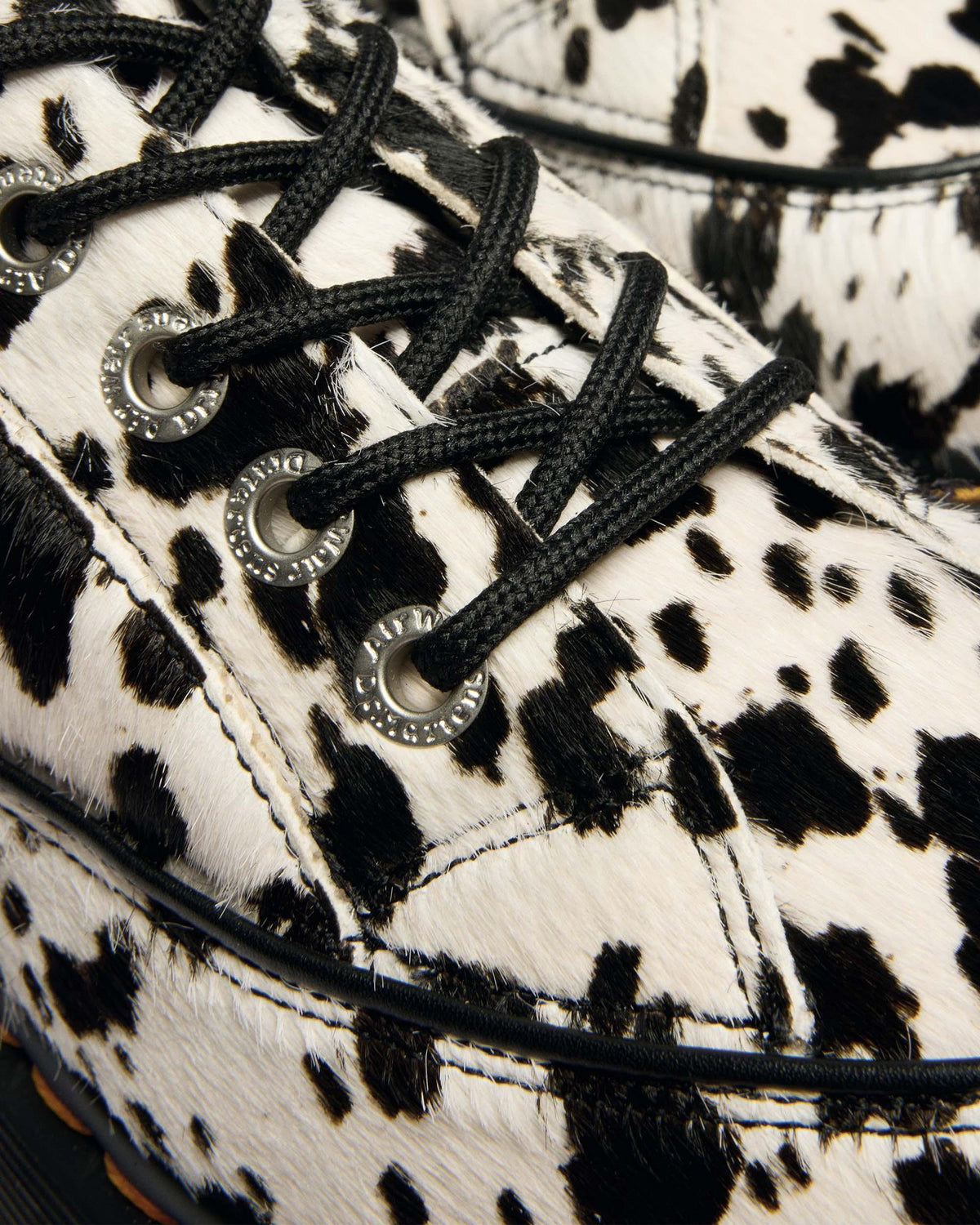 Buzz 5-Eye Dalmatian Hair On Leather Shoes - view 7