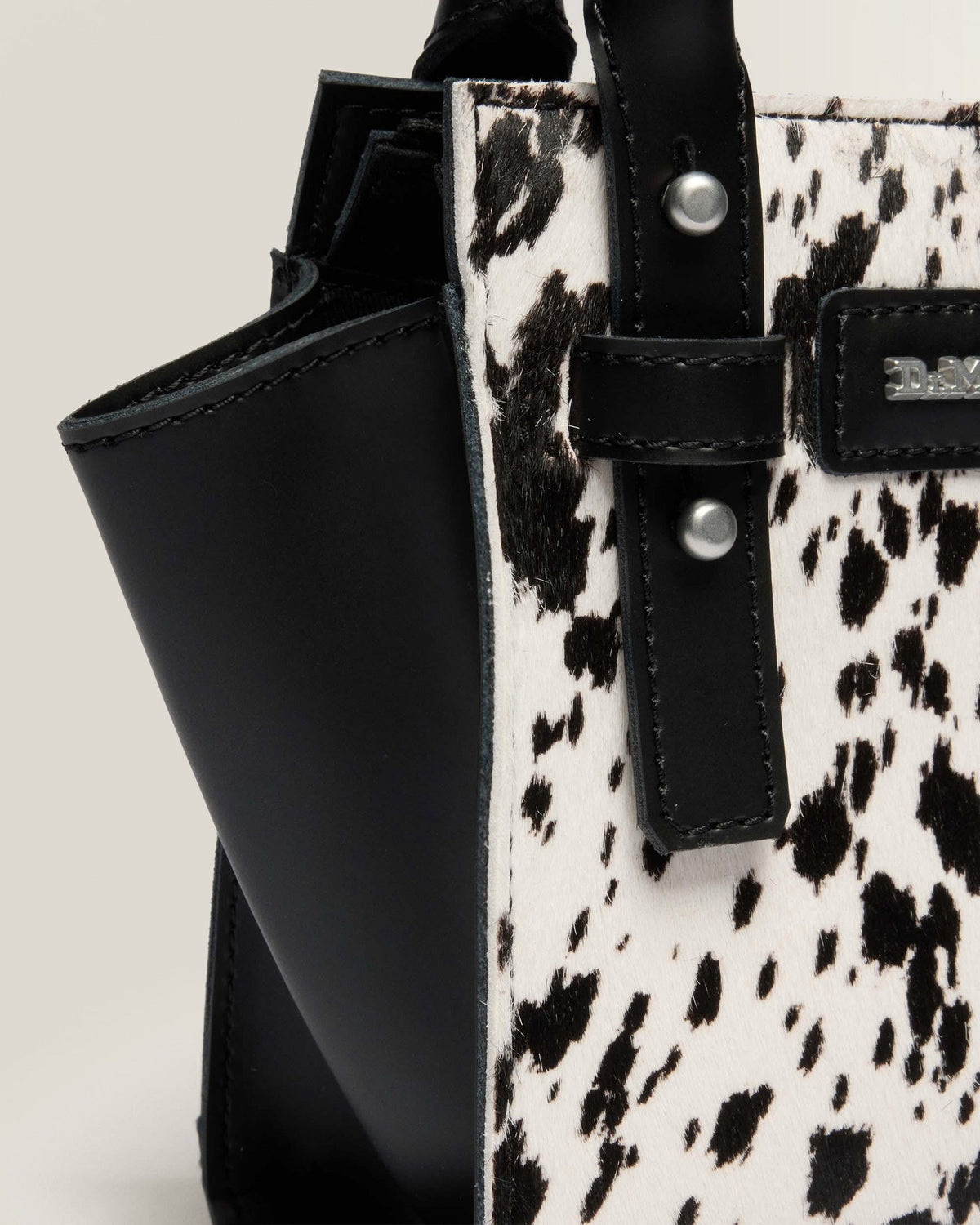 Extra Small Dalmatian Hair On Leather Tote Bag - view 8