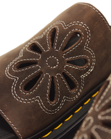 Zebzag Flower Crazy Horse Leather Slides - view 8