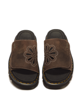 Zebzag Flower Crazy Horse Leather Slides - view 4
