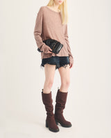 Kasey Suede Knee High Heeled Boots - view 2