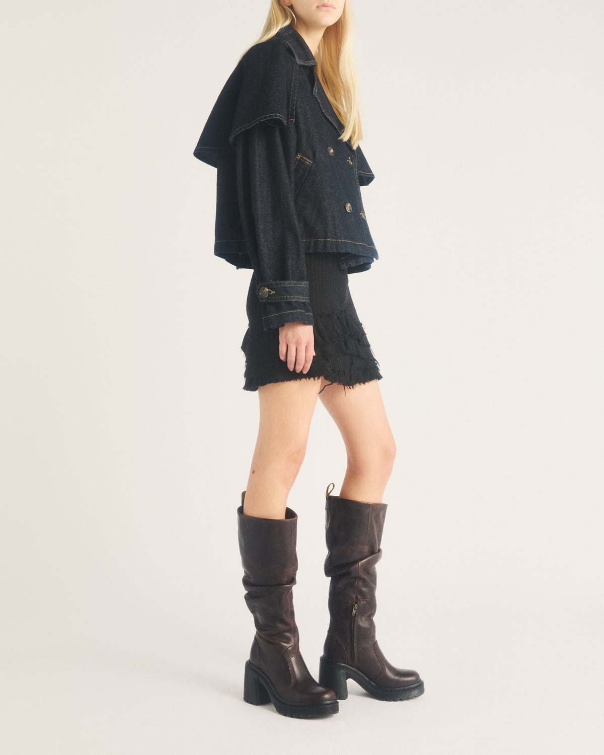 Kasey Kinsley Leather Knee High Heeled Boots - view 2
