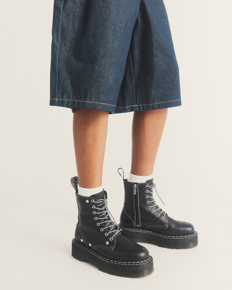 Jadon Monochrome Sendal Leather Platform Boots - view 2