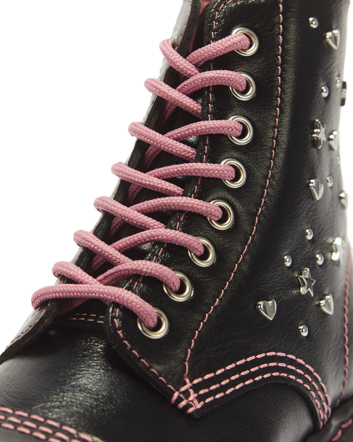 Sinclair Hearts & Stars 8 Eye Leather Platform Boots - view 8