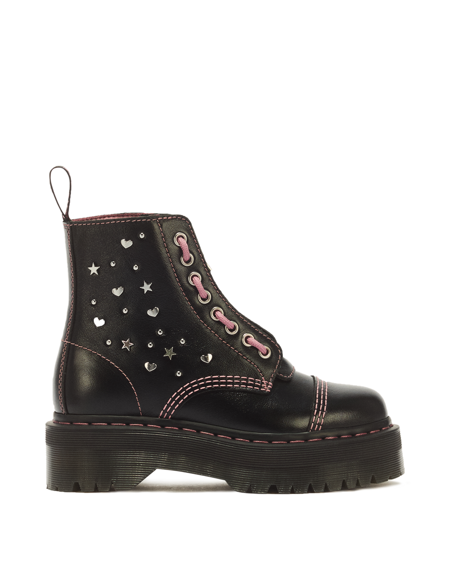 Sinclair Hearts & Stars 8 Eye Leather Platform Boots - view 1