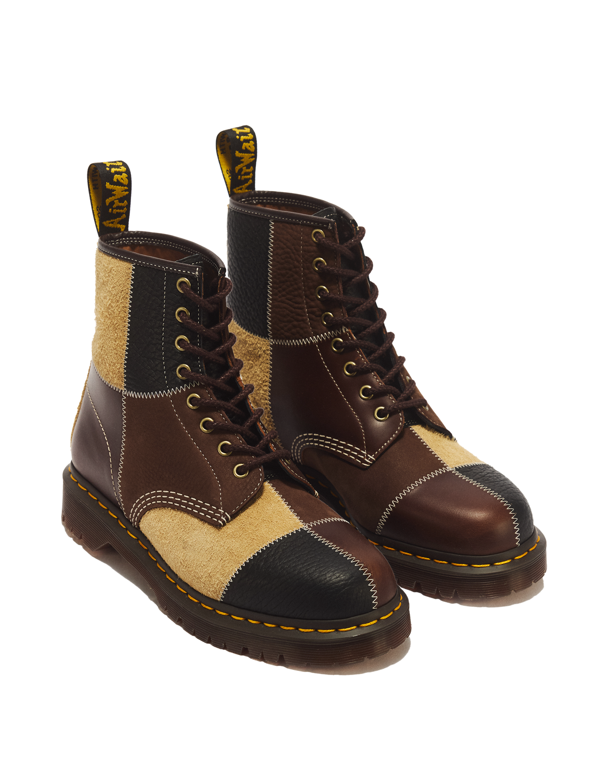 1460 Patchwork 8 Eye Leather & Nubuck Lace Up Boots - view 5