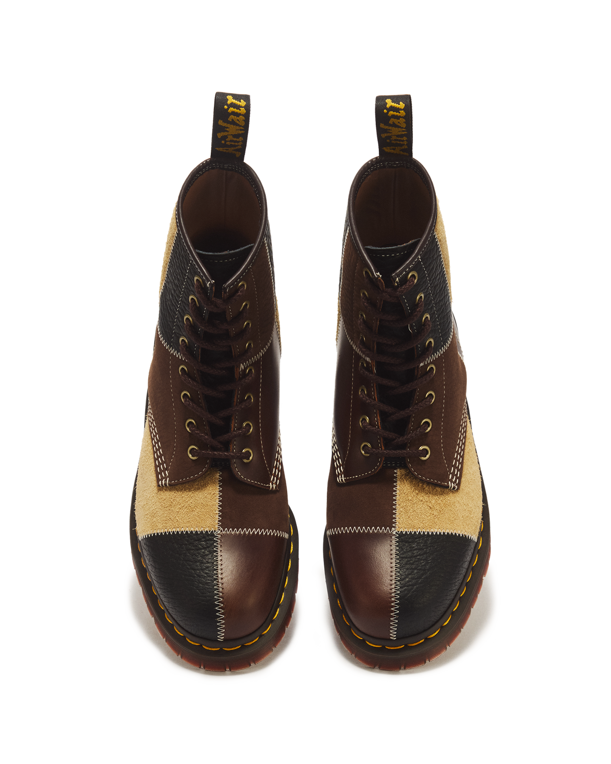 1460 Patchwork 8 Eye Leather & Nubuck Lace Up Boots - view 4