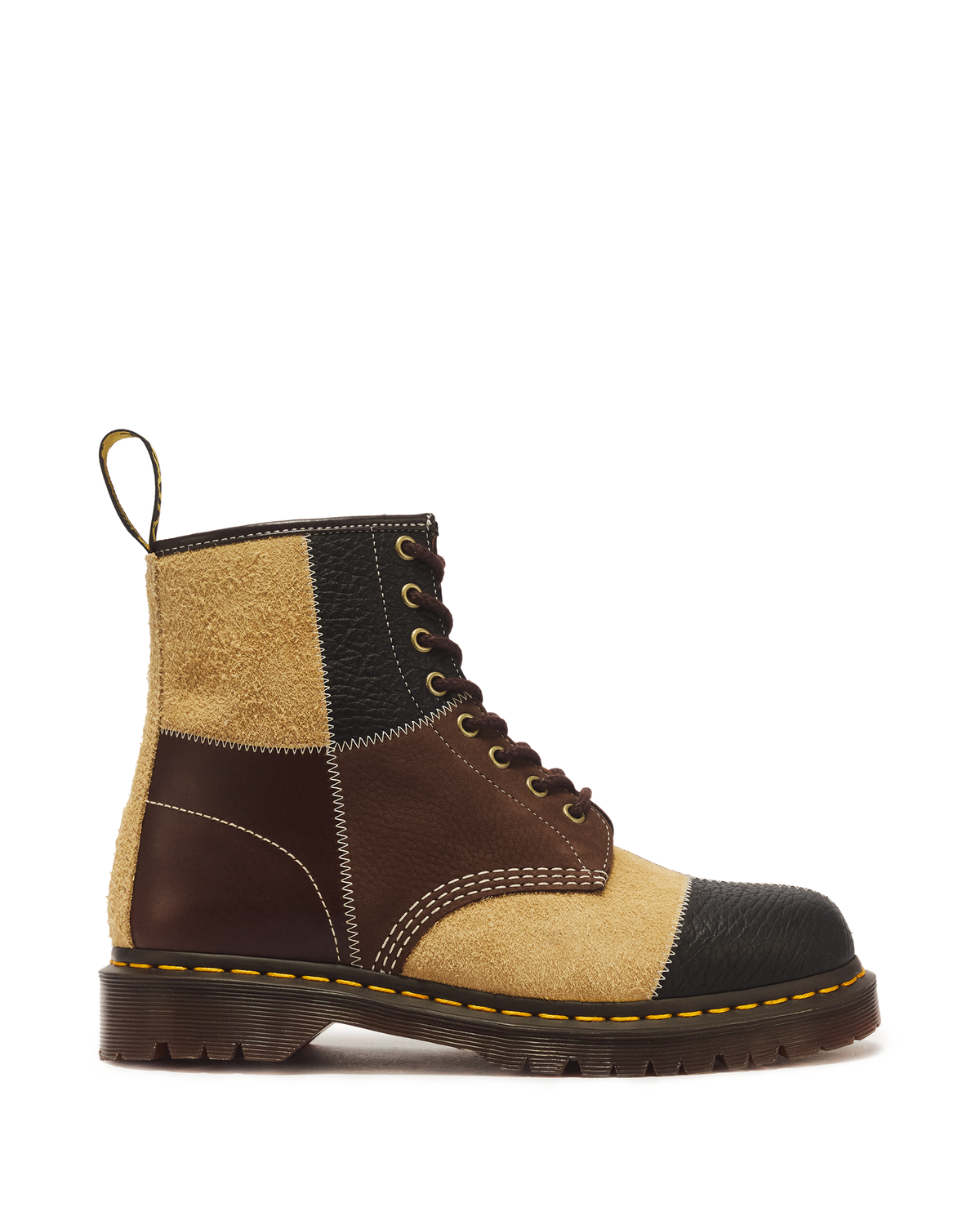 1460 Patchwork 8 Eye Leather & Nubuck Lace Up Boots - view 1