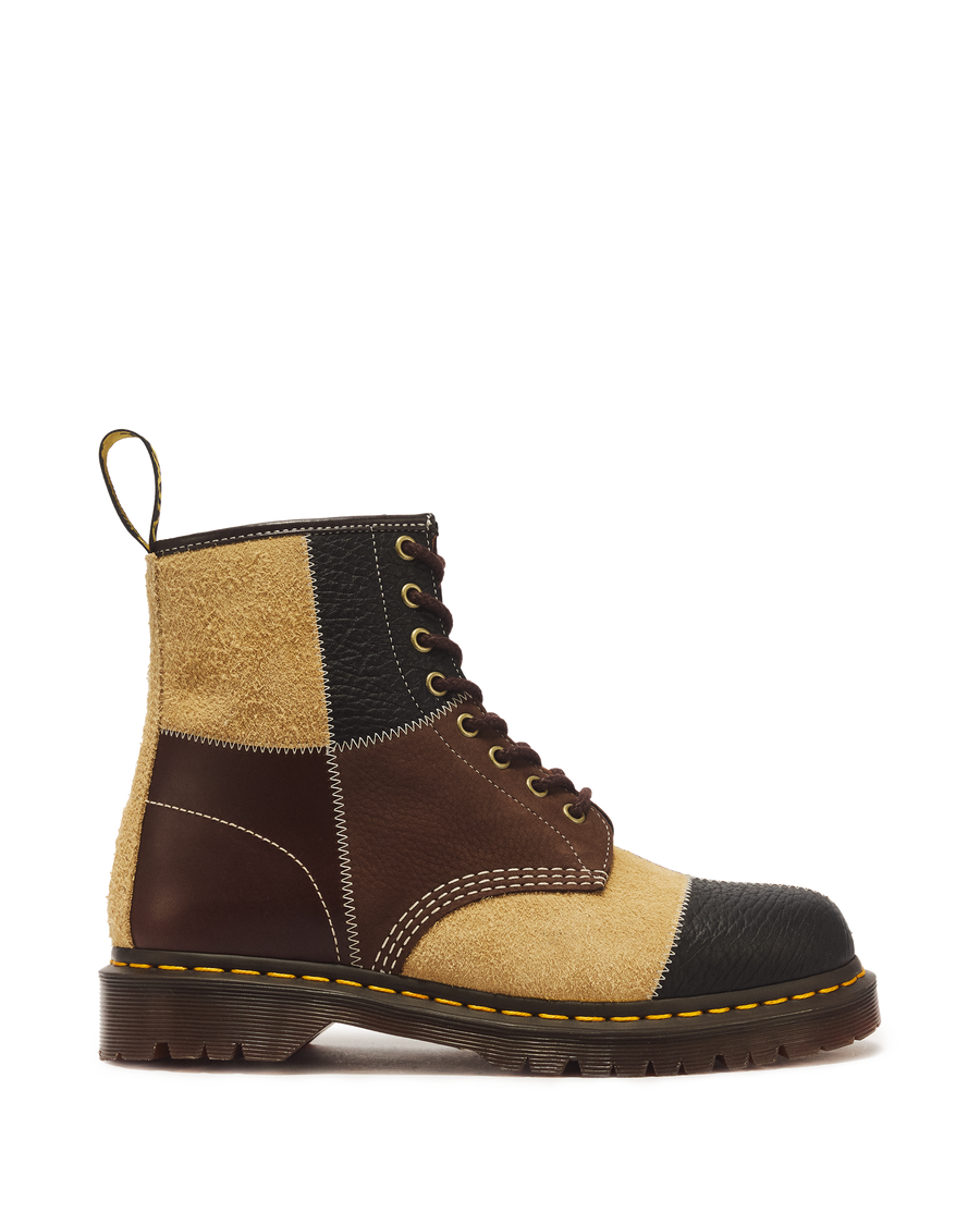 1460 Patchwork 8 Eye Leather & Nubuck Lace Up Boots - view 1