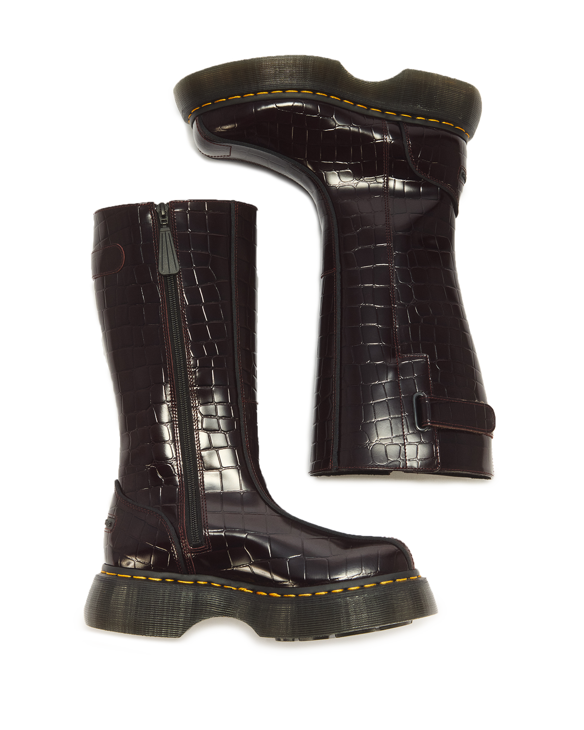 Buzz Hi Croc Emboss Leather Boots - view 4