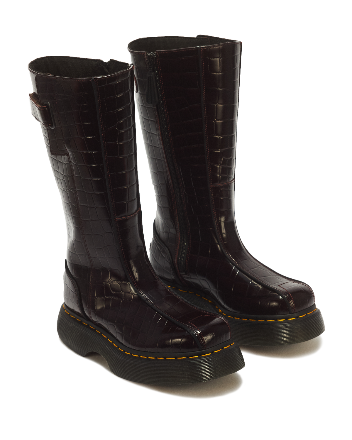 Buzz Hi Croc Emboss Leather Boots - view 5