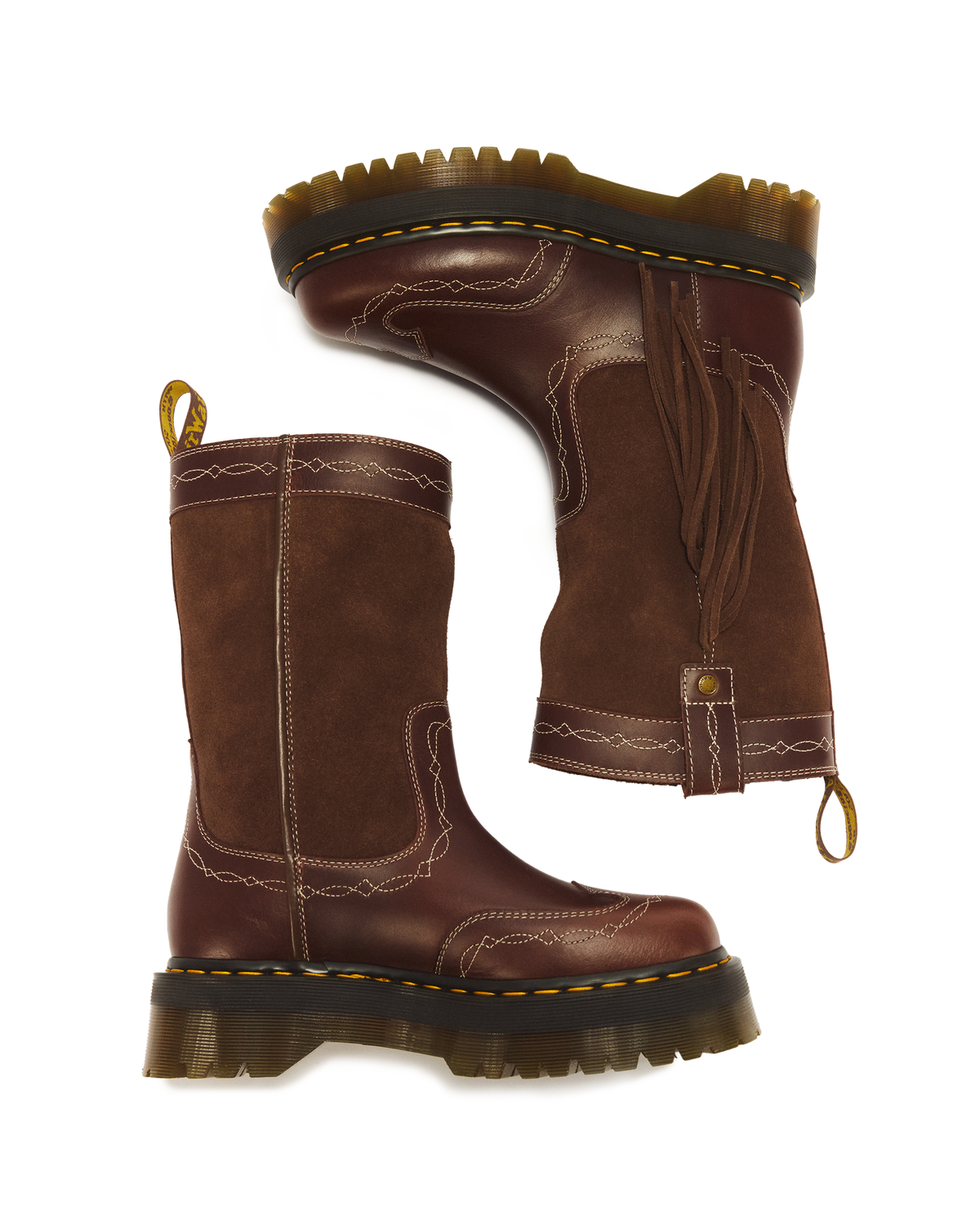 Desert Rodeo Quad Mid Leather & Suede Boots - view 4