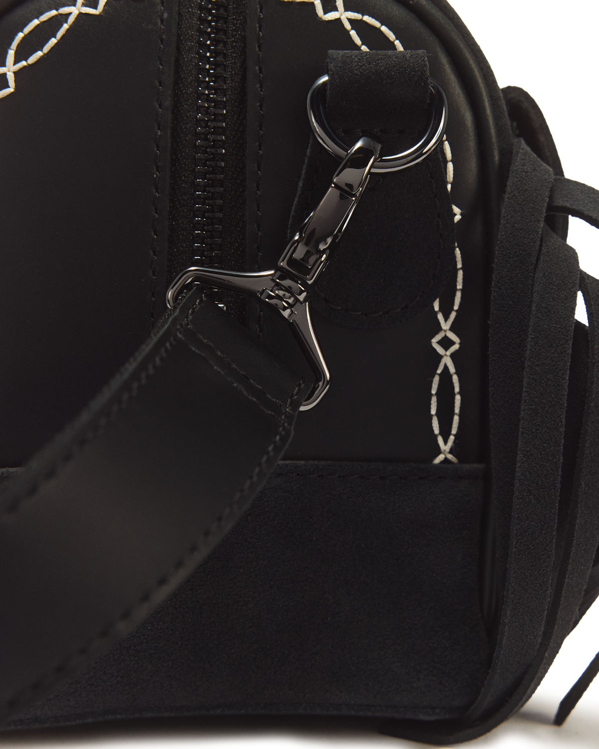 Top Handle Desert Rodeo Leather & Suede Bag - view 3