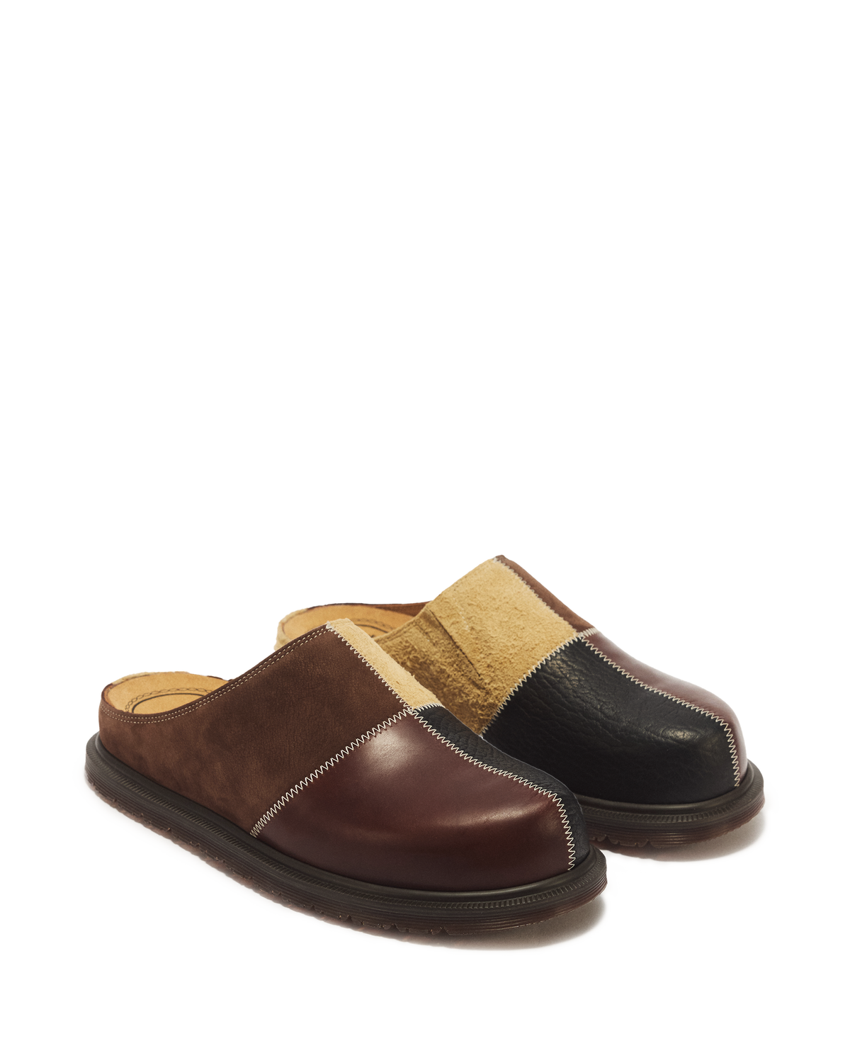 San Patchwork Leather & Nubuck Mules - view 7