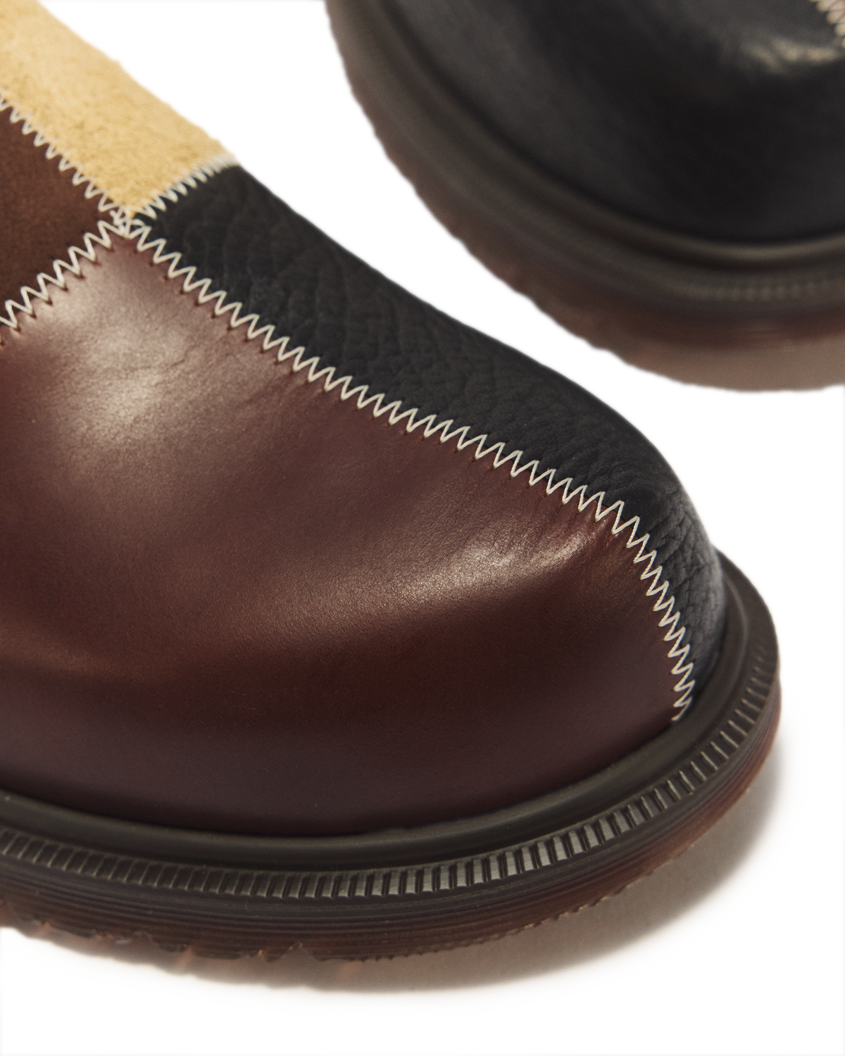 San Patchwork Leather & Nubuck Mules - view 5