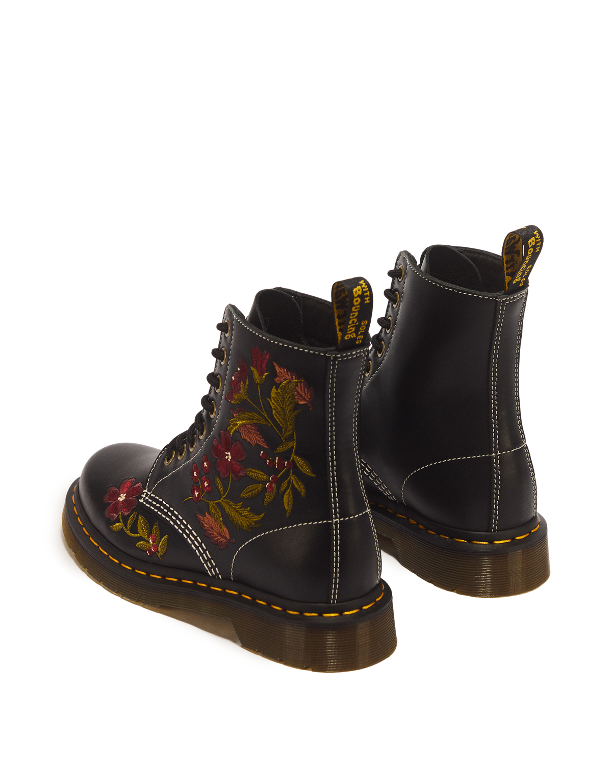 1460 Pascal Floral 8 Eye Wanama Leather Lace Up Boots - view 6