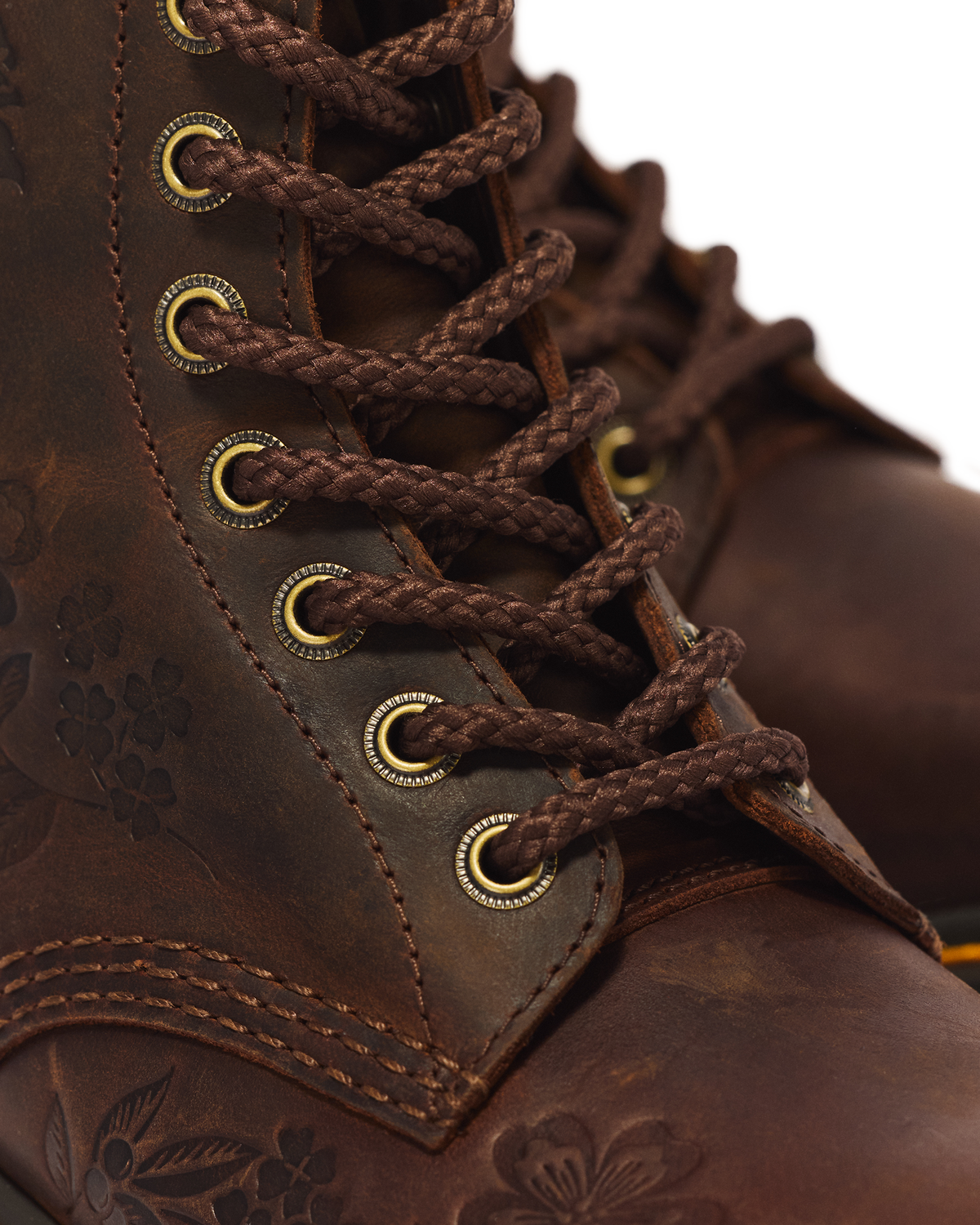 1460 Pascal Deboss Floral 8 Eye Crazy Horse Leather Boots - view 3