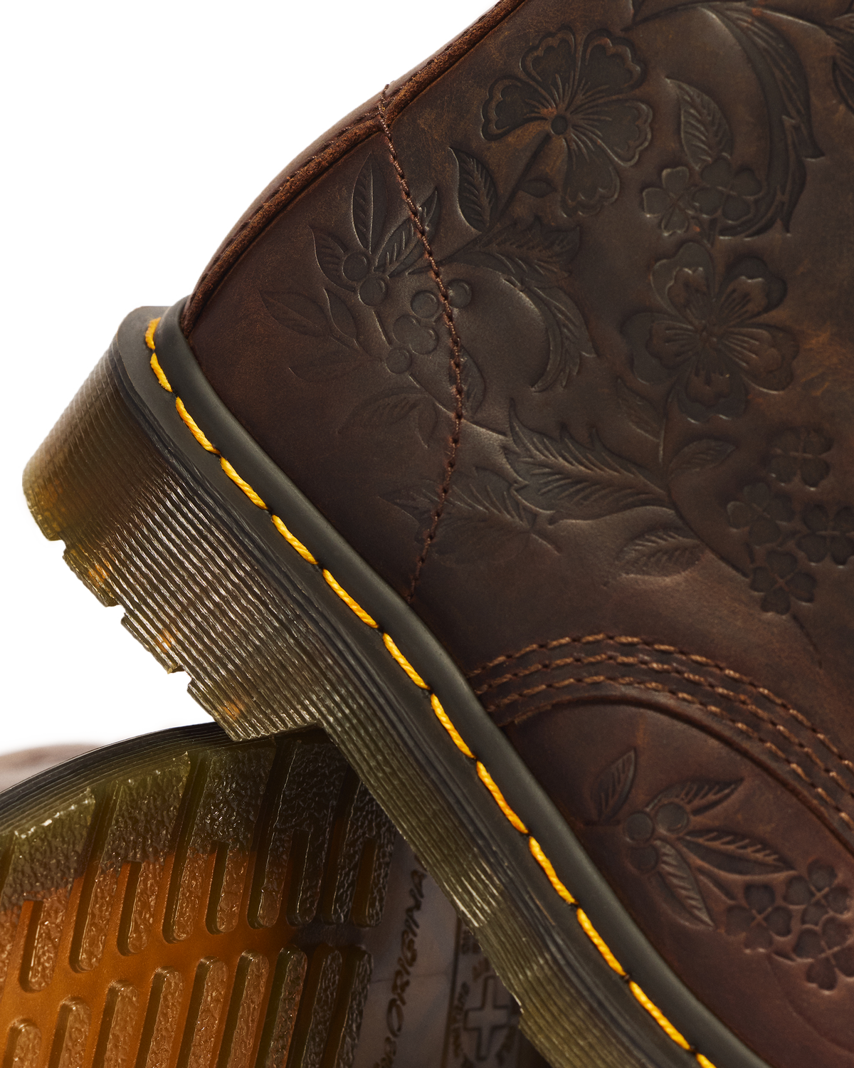 1460 Pascal Deboss Floral 8 Eye Crazy Horse Leather Boots - view 8