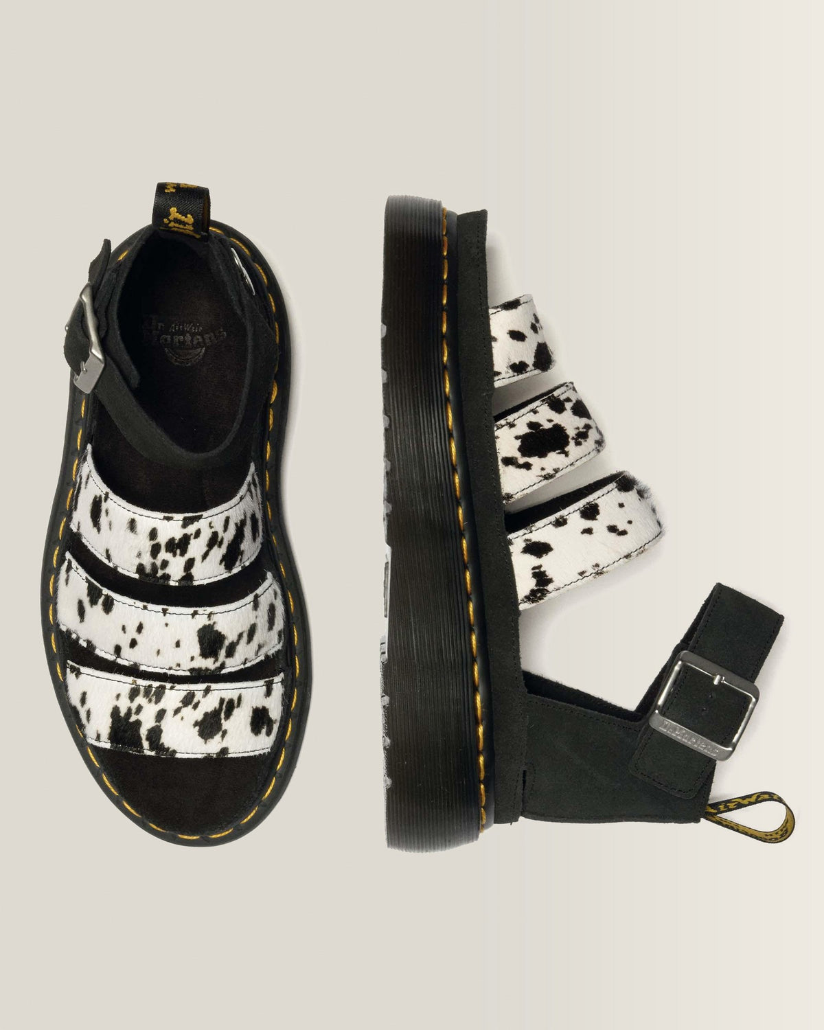 Clarissa Strap Hair On Leather Quad Sandals - view 3