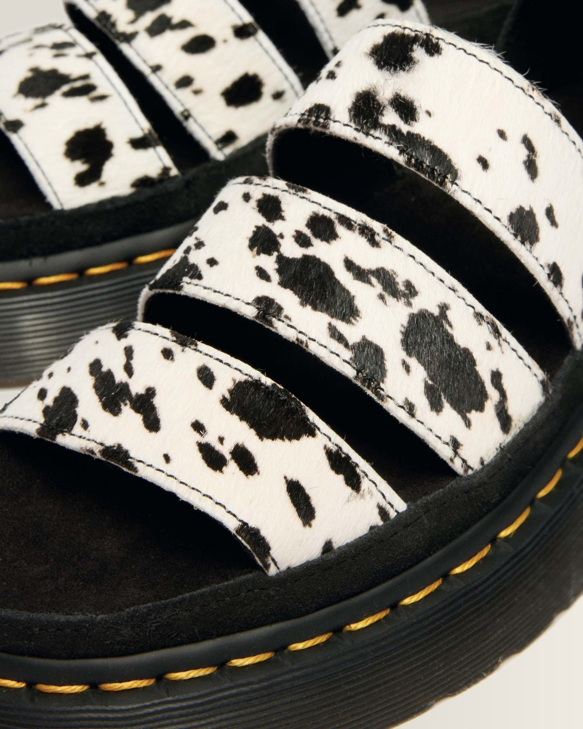 Clarissa Strap Hair On Leather Quad Sandals - view 2