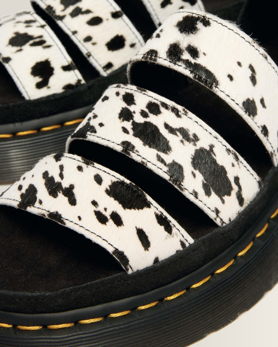 Clarissa Strap Hair On Leather Quad Sandals - view 2