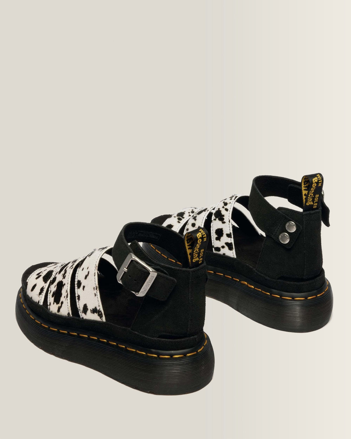 Clarissa Strap Hair On Leather Quad Sandals - view 5