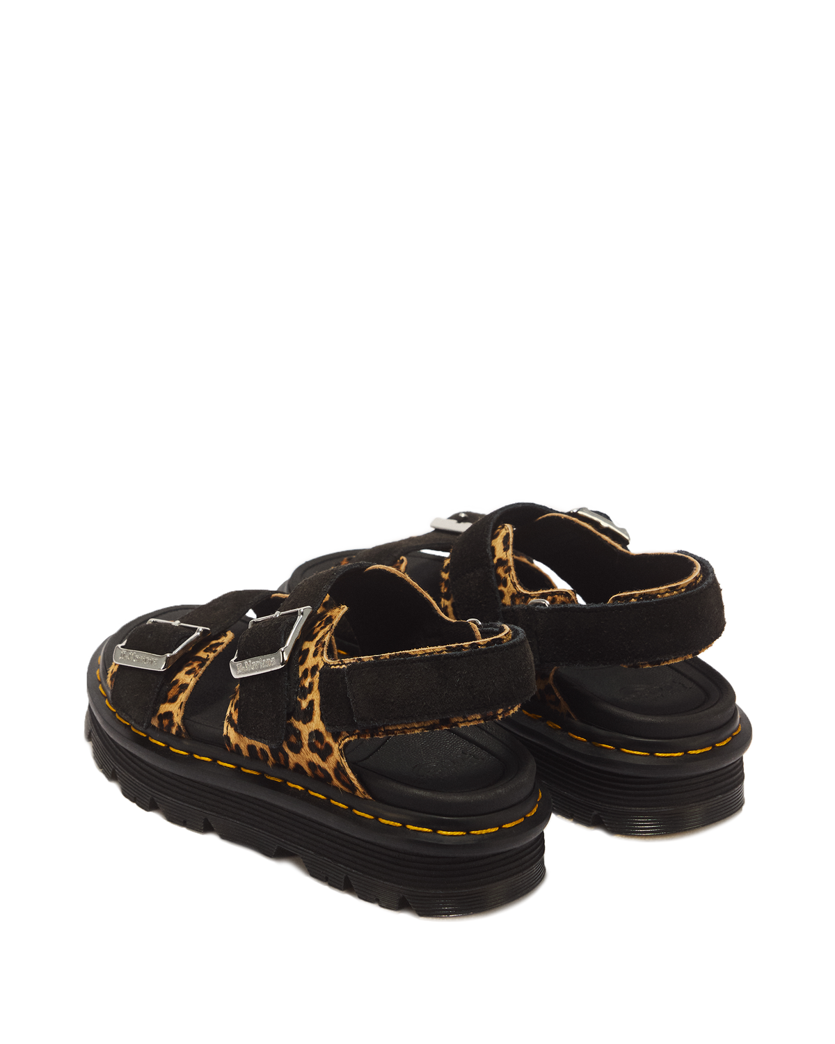 Zebzag Leopard Hair On Leather Sandals - view 8