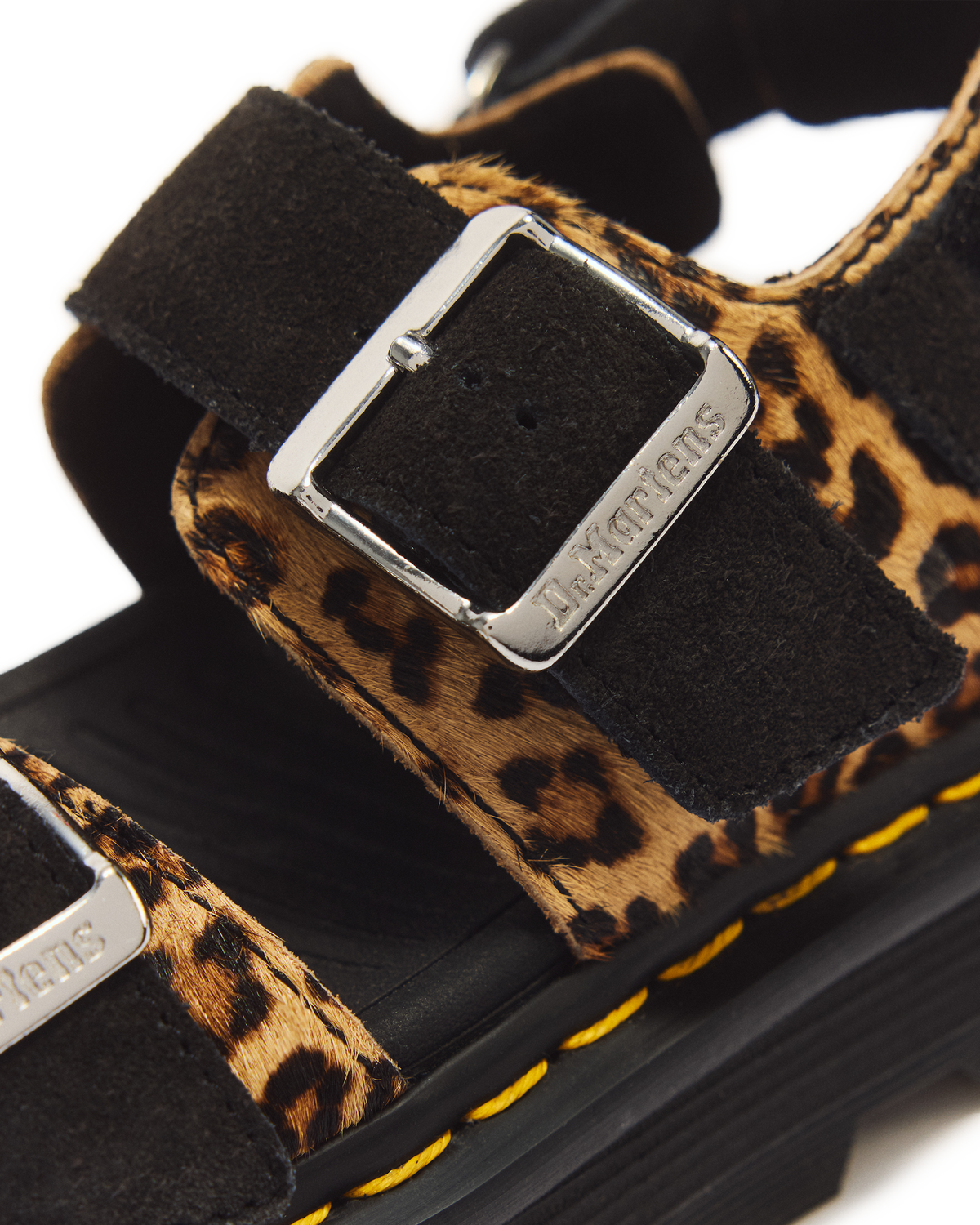 Zebzag Leopard Hair On Leather Sandals - view 5