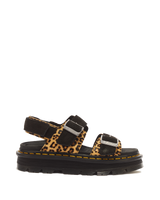 Zebzag Leopard Hair On Leather Sandals - view 1