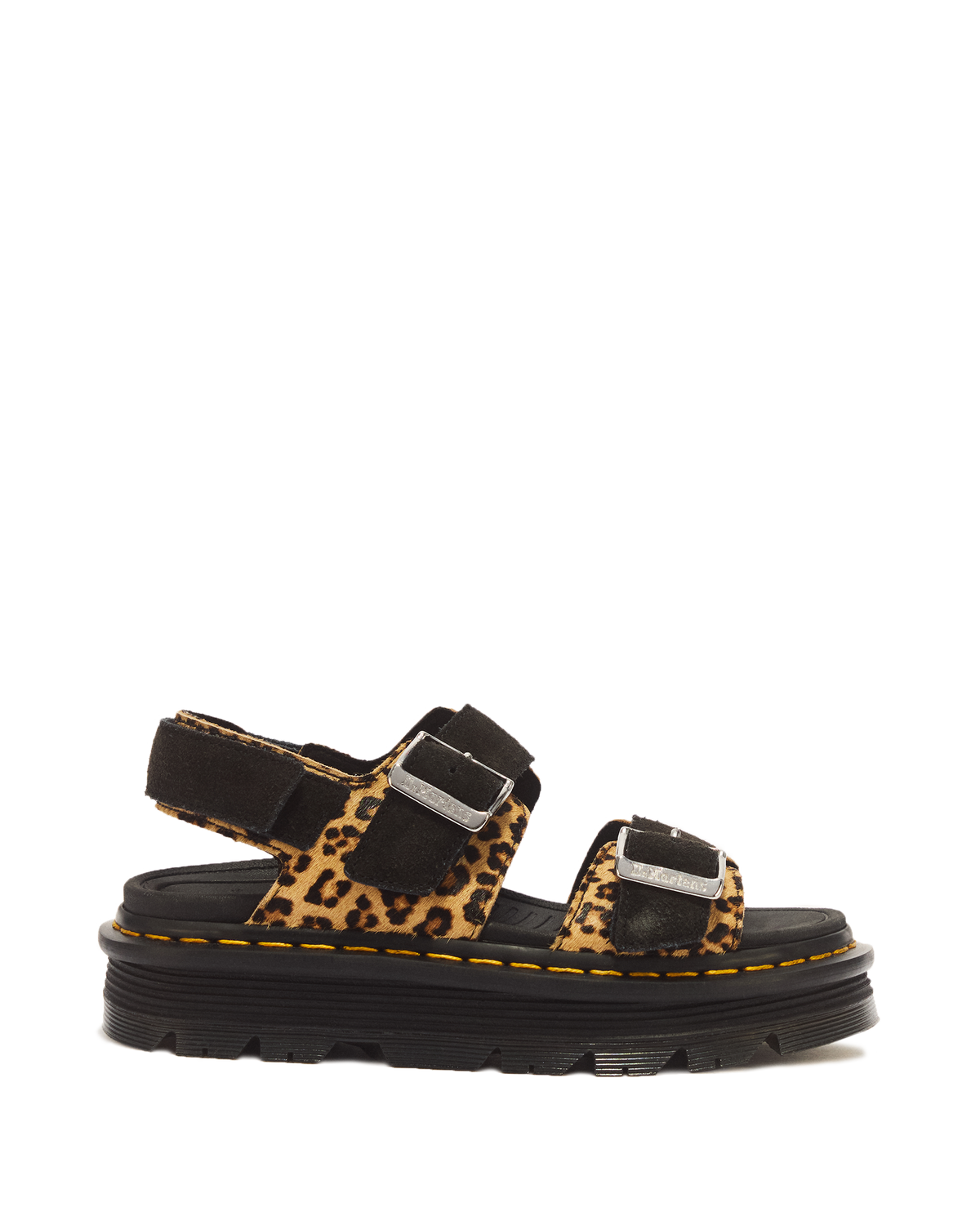 Zebzag Leopard Hair On Leather Sandals - view 1