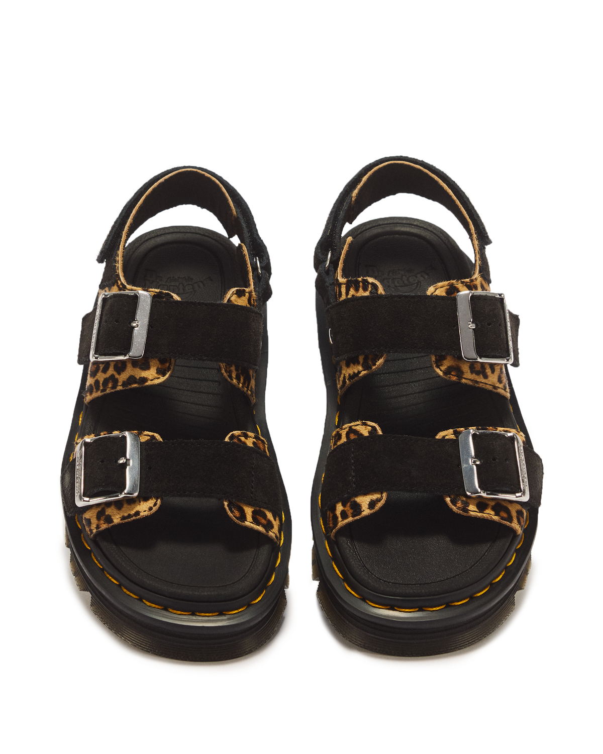 Zebzag Leopard Hair On Leather Sandals - view 6