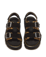 Zebzag Leopard Hair On Leather Sandals - view 6