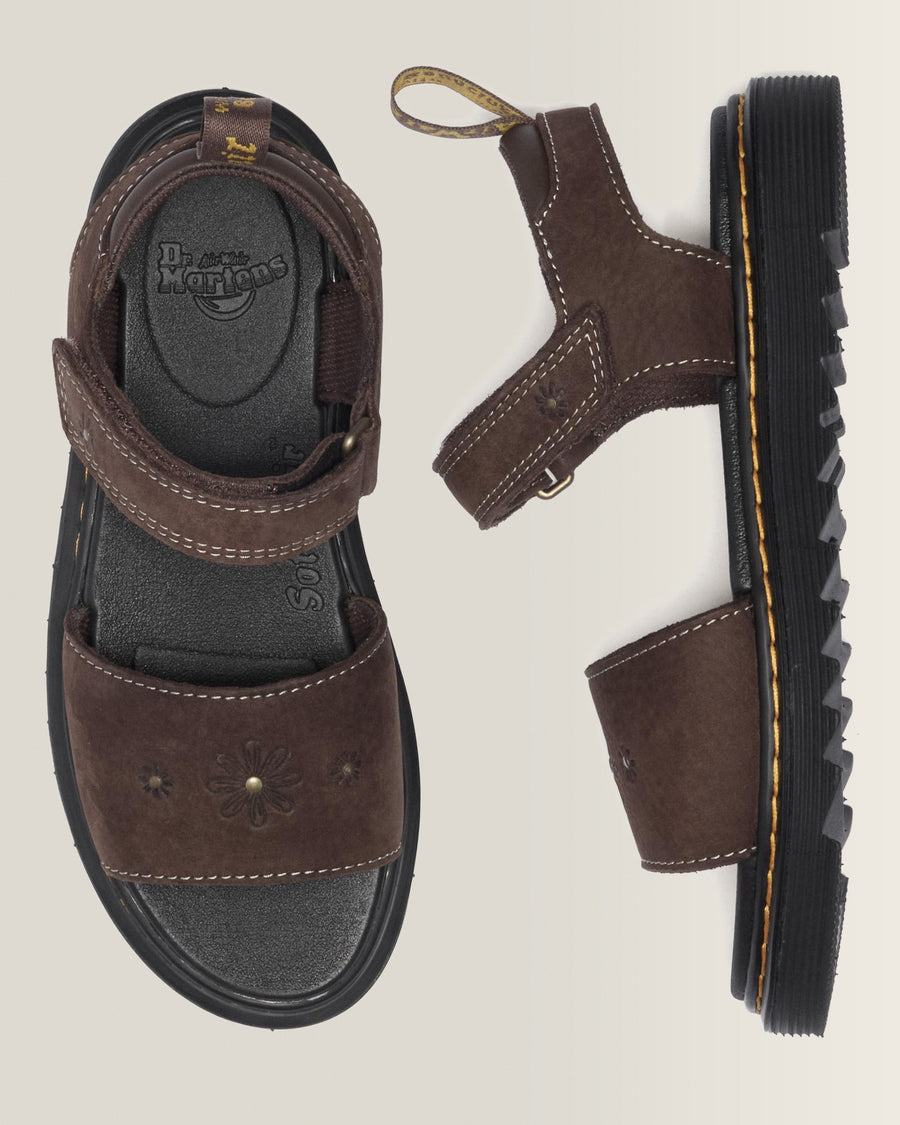 Toddler Marlowe Flower Debossed Nubuck Strap Sandals - view 3