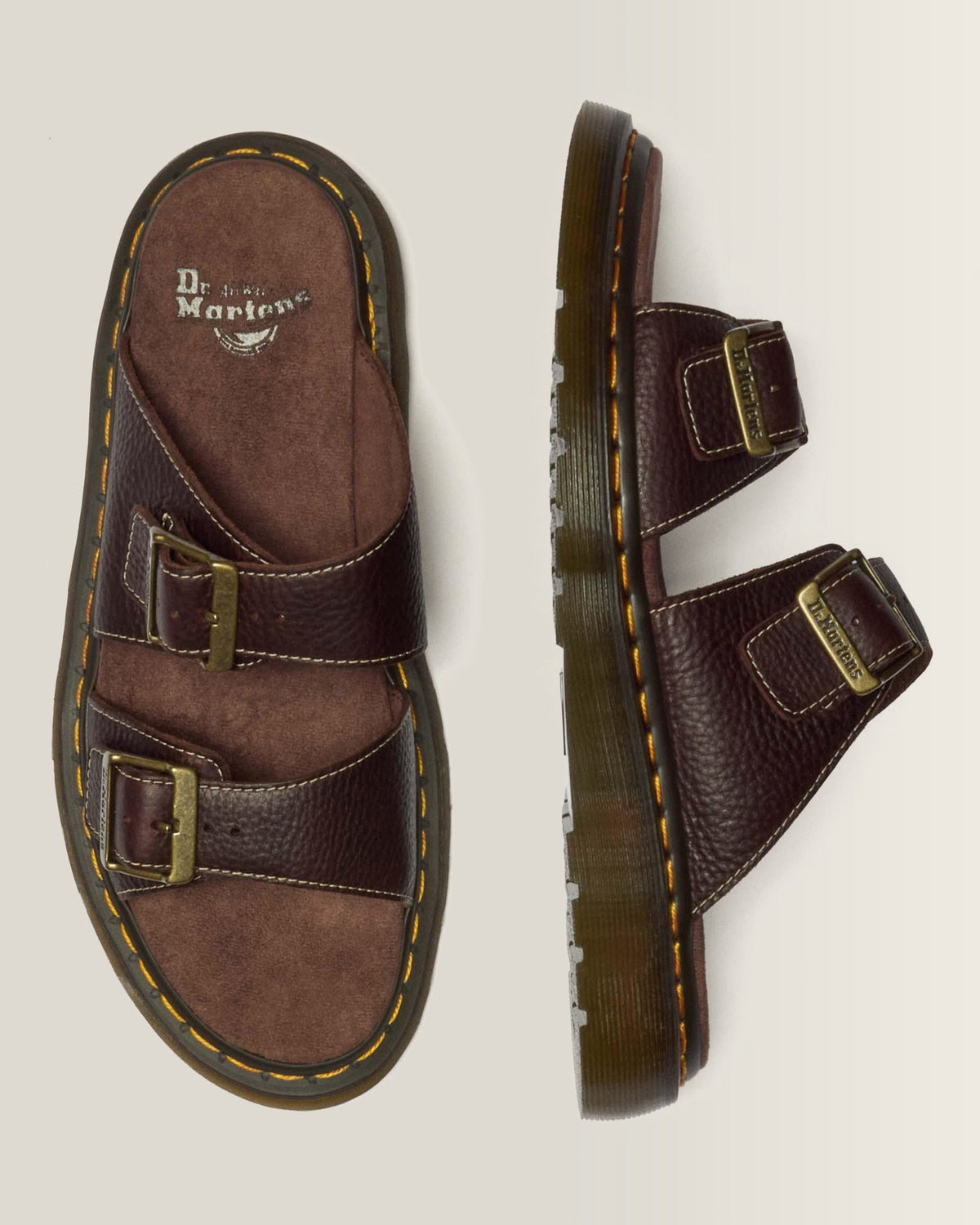 Josef Slide Grizzly Leather Sandals - view 3