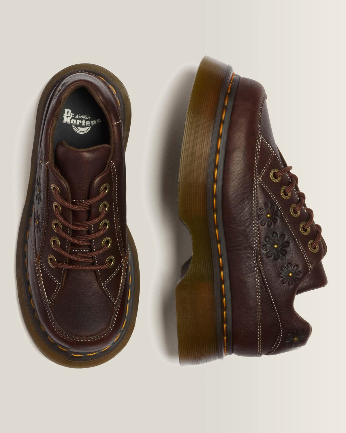 Buzz 5-Eye Flower Grizzly Leather Shoes - view 3