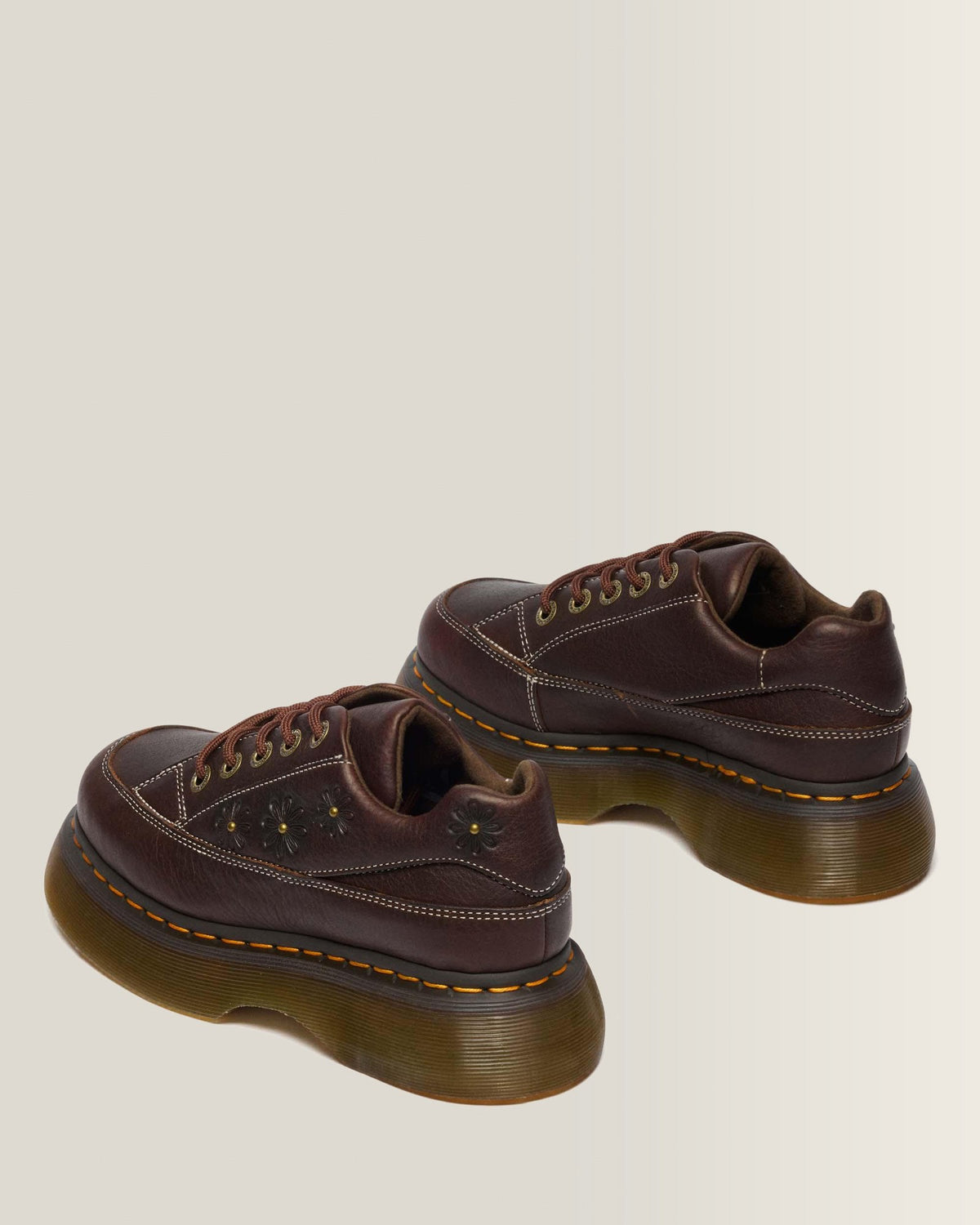 Buzz 5-Eye Flower Grizzly Leather Shoes - view 5