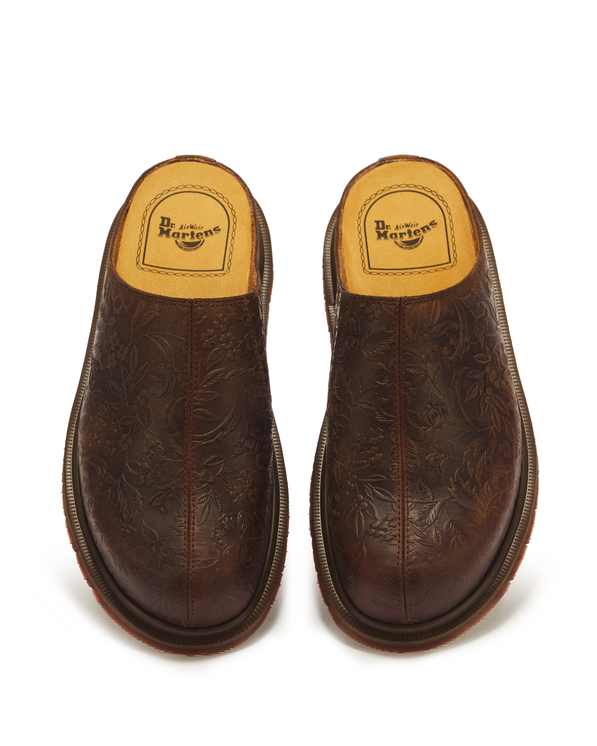 San Floral Emboss Crazy Horse Leather Mules - view 4