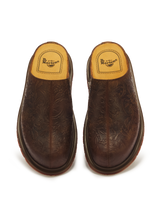 San Floral Emboss Crazy Horse Leather Mules - view 4
