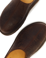 San Floral Emboss Crazy Horse Leather Mules - view 8