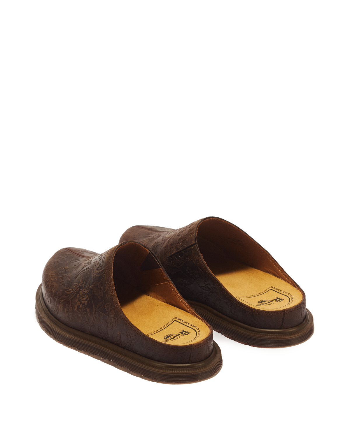 San Floral Emboss Crazy Horse Leather Mules - view 6